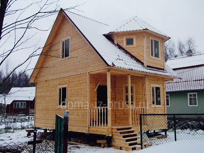 Фото 1. Дом из бруса «Захар» 6х7,5 м в Ленинградской области.