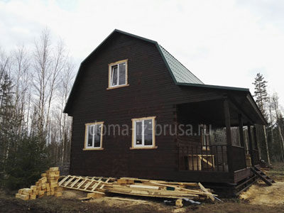 Фото 3. Дом из бруса «Маркел» после покраски в Приозерском районе Ленинградской области