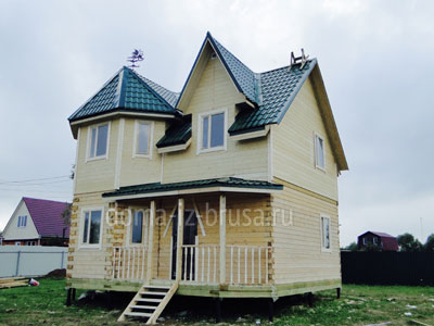 Фото 1. Дом из бруса «Фёдор» 7х8 м в Калужской области.