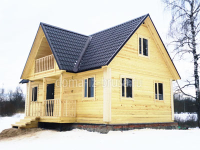 Фото 1. Дом из бруса «Владимир» 6х9 м в Псковской области.