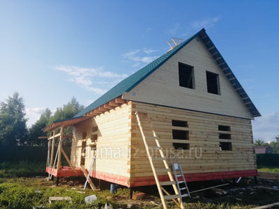 Дом 8х8,5 м из бруса в Козельском районе Калужской области.
